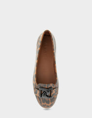 Women's Ballet Flat in Leopard Print Patent