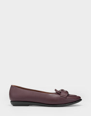Women's Ballet Flat in Fig Faux Leather