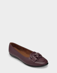 Women's Ballet Flat in Fig Faux Leather