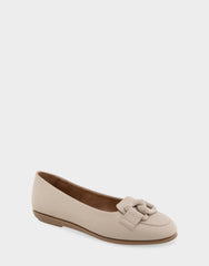 Women's Ballet Flat in Stone Faux Leather