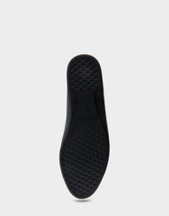 Bia Navy Genuine Leather Ornamented Flat