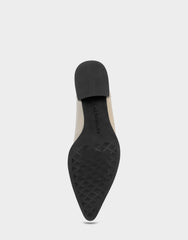 Women's Tailored Flat in Stone Leather
