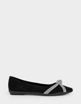 Women's Dress Flat in Black Suede