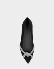 Women's Dress Flat in Black Suede