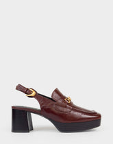 Women's Slingback Platform in Sequoia Leather