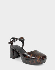 Women's Two Piece Platform in Tortoise Patent