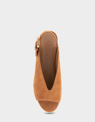 Cornelia Tan Suede Peep Toe Platform Sandal