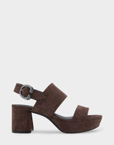 Comfortable Women's Platform Sandal in Brown Genuine Suede