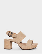 Comfortable Women's Platform Sandal In Cipria Suede