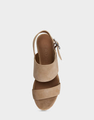 Comfortable Women's Platform Sandal In Cipria Suede