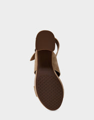 Comfortable Women's Platform Sandal In Cipria Suede