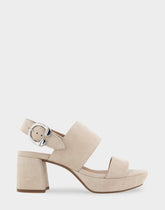 Comfortable Women's Platform Sandals in Stone Suede