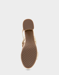 Comfortable Women's Platform Sandals in Soft Gold Leather