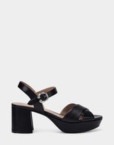 Comfortable Women's Sandal in Black Genuine Leather
