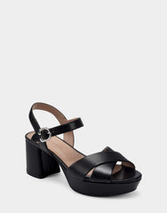 Comfortable Women's Sandal in Black Genuine Leather