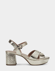 Comfortable Women's Sandal in Gold Genuine Leather