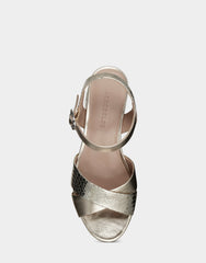 Comfortable Women's Sandal in Gold Genuine Leather