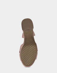 Comfortable Women's Crisscross Platform Sandal in Blush Suede