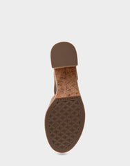 Comfortable Women's Platform Sandals in Tan Burnished Leather