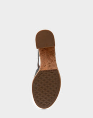 Comfortable Women's Platform Sandals in Black Burnished Leather