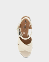 Comfortable Women's Platform Sandals in Eggnog Leather