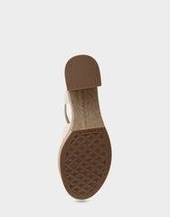 Comfortable Women's Platform Sandals in Eggnog Leather