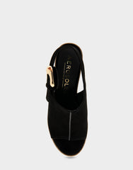 Comfortable Women's Platform Sandals in Black Suede