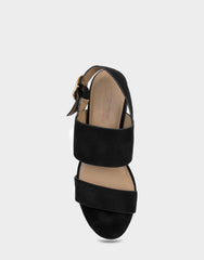 Comfortable Women's Sandal in Black Faux Suede