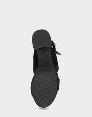 Comfortable Women's Sandal in Black Faux Suede