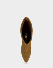Comfortable Women's Mid Calf Boot In Brown Suede