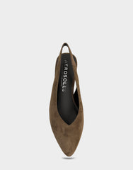 Comfortable Women's Slingback In Brown Suede