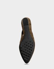 Comfortable Women's Slingback In Brown Suede