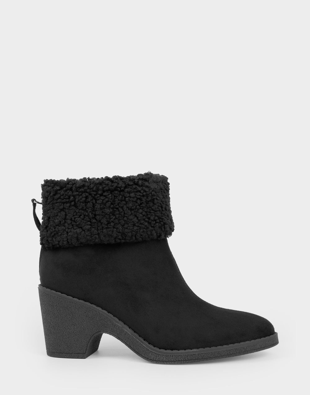 Comfortable Women's Wedge Bootie In Black Faux Suede