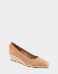 Comfortable Women's Wedge Heels in Tan Suede