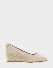 Comfortable Women's Wedge Heels in Stone Suede