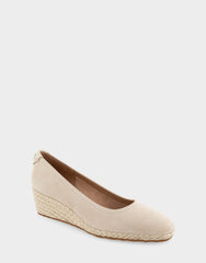 Comfortable Women's Wedge Heels in Stone Suede