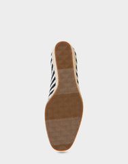 Comfortable Women's Wedge Heels in Eggnog/navy Stripe Textured Fabric Knit Fabric