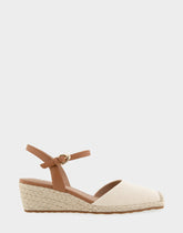 Comfortable Women's Wedge Heels in Natural Canvas Fabric