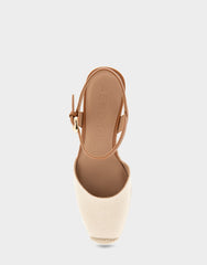 Comfortable Women's Wedge Heels in Natural Canvas Fabric