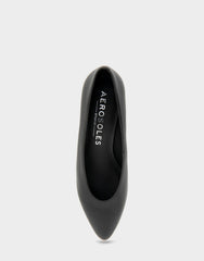 Comfortable Women's Wedge Heels in Black Leather