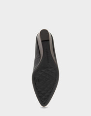 Comfortable Women's Wedge Heels in Black Leather
