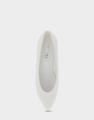 Comfortable Women's Wedge Heels in White Leather