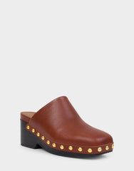 Comfortable Women's Clog In Brown Leather