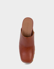 Comfortable Women's Clog In Brown Leather