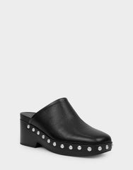 Comfortable Women's Clog In Black Leather