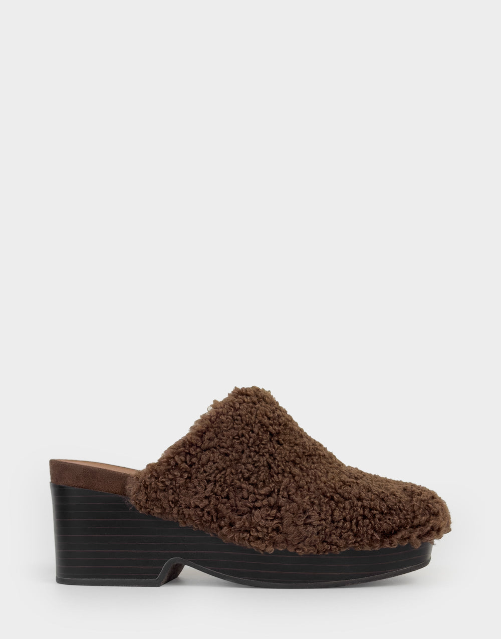 Comfortable Women's Clog In Brown Faux Shearling