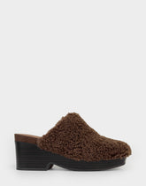 Comfortable Women's Clog In Brown Faux Shearling