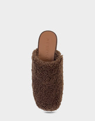 Comfortable Women's Clog In Brown Faux Shearling