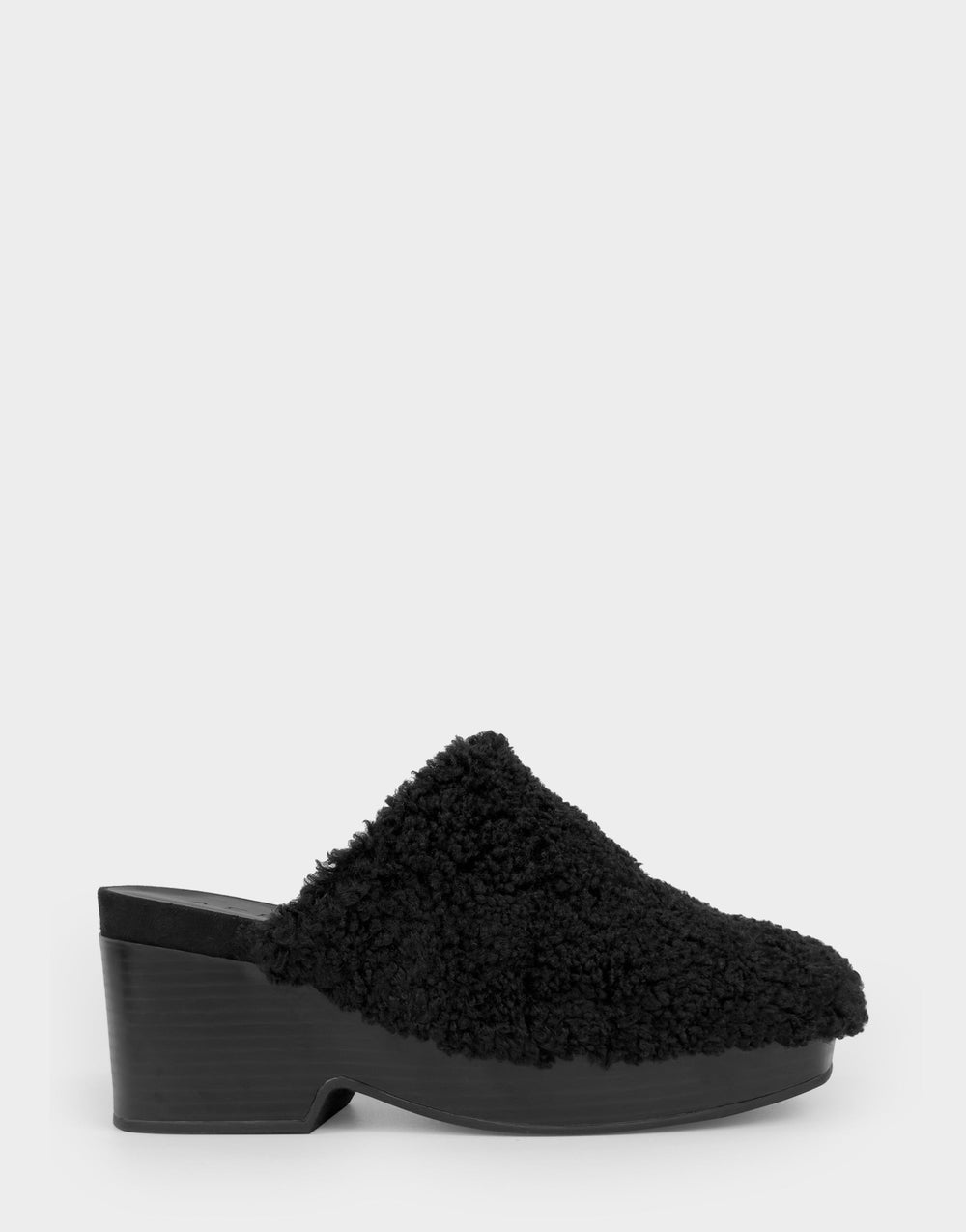Comfortable Women's Clog In Black Faux Shearling