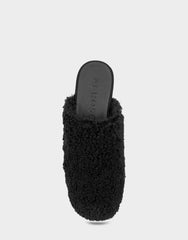 Comfortable Women's Clog In Black Faux Shearling